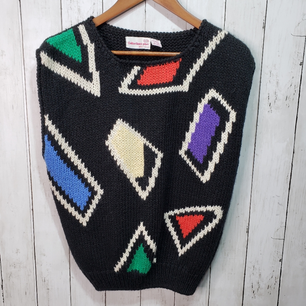 Vintage Collections Plus Black Sleeveless Sweater